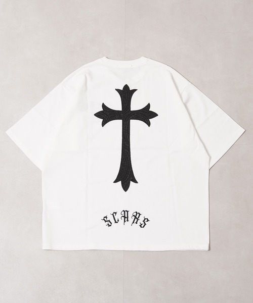 1111clothing（ワンフォークロージング）の「ペイズリークロス アップリケ Tシャツ / Paisley Cross Applique T-Shirt（Tシャツ/カットソー・メンズ・ブラック×ホワイト/ブラック×ブラック/ホワイト×ブラック・M/XL/L）」の22枚目の写真