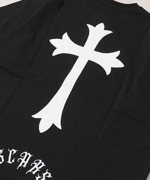 1111clothing（ワンフォークロージング）の「ペイズリークロス アップリケ Tシャツ / Paisley Cross Applique T-Shirt（Tシャツ/カットソー・メンズ・ブラック×ホワイト/ブラック×ブラック/ホワイト×ブラック・M/XL/L）」の13枚目の写真