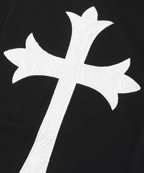 1111clothing（ワンフォークロージング）の「ペイズリークロス アップリケ Tシャツ / Paisley Cross Applique T-Shirt（Tシャツ/カットソー・メンズ・ブラック×ホワイト/ブラック×ブラック/ホワイト×ブラック・M/XL/L）」の16枚目の写真