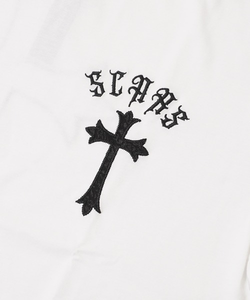 1111clothing（ワンフォークロージング）の「ペイズリークロス アップリケ Tシャツ / Paisley Cross Applique T-Shirt（Tシャツ/カットソー・メンズ・ブラック×ホワイト/ブラック×ブラック/ホワイト×ブラック・M/XL/L）」の9枚目の写真