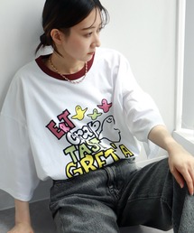 【Mark Gonzales/マーク ゴンザレス】アートワークデザイン プリントリンガー半袖Tシャツ