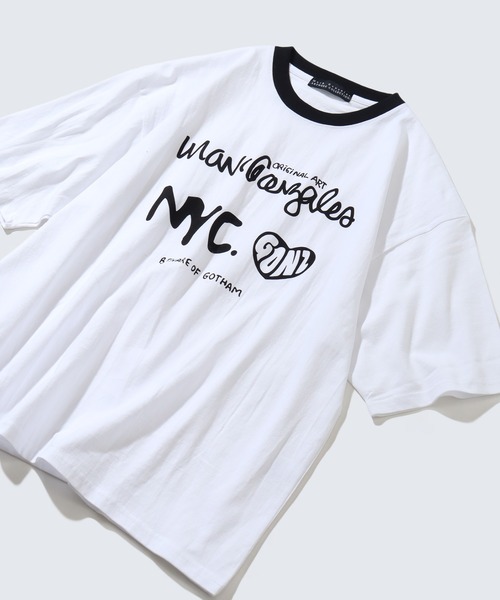 Mark Gonzales(マーク・ゴンザレス)の「【Mark Gonzales/マーク ゴンザレス】アートワークデザイン プリントリンガー半袖Tシャツ(Tシャツ/カットソー・メンズ・ブラック/ホワイト/ホワイト系その他/ホワイト系その他2/グレー系その他/ホワイト系その他5/ホワイト系その他3/ブラック系その他/ホワイト系その他4/グレー・L/M/XL)」の13枚目の写真