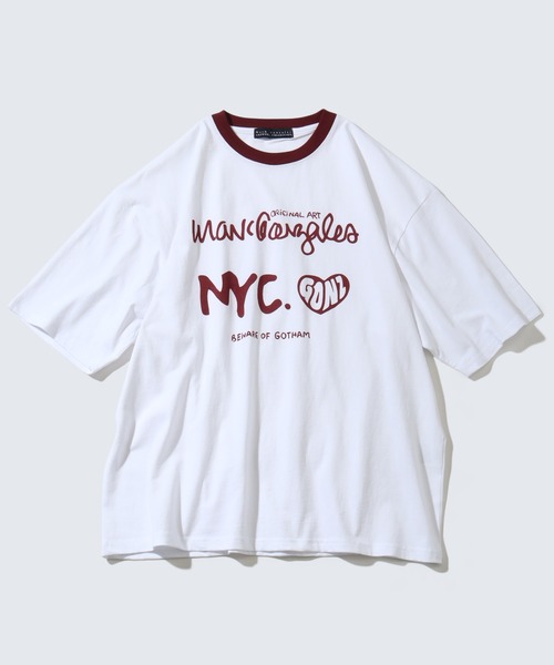Mark Gonzales(マーク・ゴンザレス)の「【Mark Gonzales/マーク ゴンザレス】アートワークデザイン プリントリンガー半袖Tシャツ(Tシャツ/カットソー・メンズ・ブラック/ホワイト/ホワイト系その他/ホワイト系その他2/グレー系その他/ホワイト系その他5/ホワイト系その他3/ブラック系その他/ホワイト系その他4/グレー・L/M/XL)」の18枚目の写真