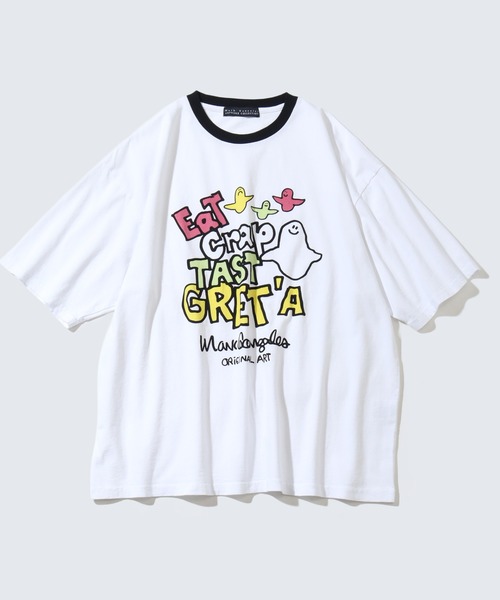 Mark Gonzales(マーク・ゴンザレス)の「【Mark Gonzales/マーク ゴンザレス】アートワークデザイン プリントリンガー半袖Tシャツ(Tシャツ/カットソー・メンズ・ブラック/ホワイト/ホワイト系その他/ホワイト系その他2/グレー系その他/ホワイト系その他5/ホワイト系その他3/ブラック系その他/ホワイト系その他4/グレー・L/M/XL)」の21枚目の写真