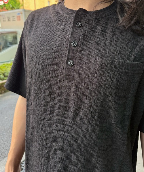 RATTLE TRAP（ラトルトラップ）の「スラブヘンリーネックｔシャツ（Tシャツ/カットソー・メンズ・ホワイト/ブラウン/ブラック・M/L）」の6枚目の写真