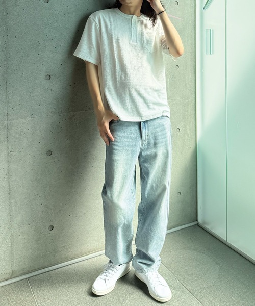 RATTLE TRAP（ラトルトラップ）の「スラブヘンリーネックｔシャツ（Tシャツ/カットソー・メンズ・ホワイト/ブラウン/ブラック・M/L）」の7枚目の写真