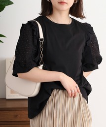tシャツ BRODIAEA 袖レースフリル付きカットソー レディース BRODIAEA｜ブローディア（レディース）のTシャツ/カットソー