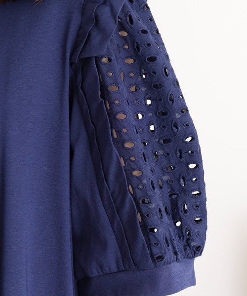 BRODIAEA(ブローディア)の「BRODIAEA 袖レースフリル付きカットソー(Tシャツ/カットソー・レディース・ブラック/ネイビー/オフホワイト/グレー・40)」の22枚目の写真