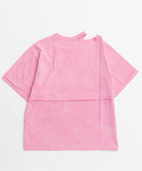 Shirring Embroidery Washed Big T-shirt/シャーリングエン