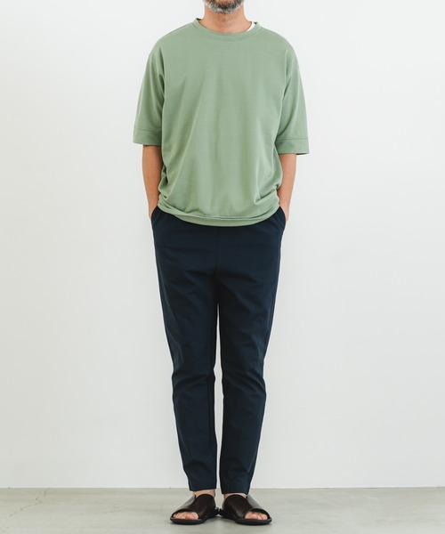 quadro（クオドロ）の「Himawariインレイ5分袖クルーネックプルオーバー（Tシャツ/カットソー・メンズ・グレー/グリーン/ダークネイビー/キナリ・LARGE/MEDIUM）」の22枚目の写真