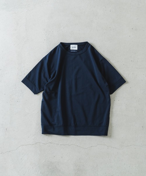quadro（クオドロ）の「Himawariインレイ5分袖クルーネックプルオーバー（Tシャツ/カットソー・メンズ・グレー/グリーン/ダークネイビー/キナリ・LARGE/MEDIUM）」の5枚目の写真