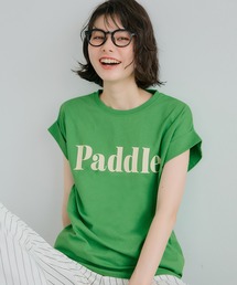 フレンチスリーブロゴプリントTシャツ