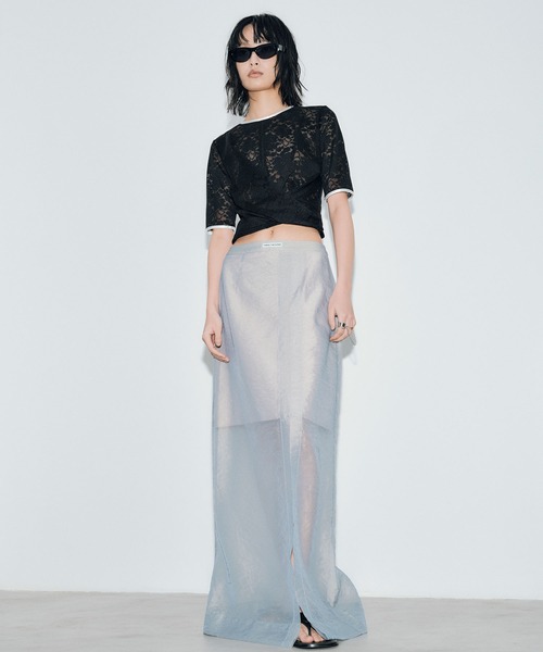 THINGS THAT MATTER(シングス ザット マター)の「LACE CROSS CROPPED TOPS / レースクロスクロップドトップス(その他トップス・レディース・ホワイト/ブラック・FREE)」の10枚目の写真