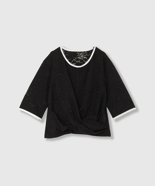 THINGS THAT MATTER(シングス ザット マター)の「LACE CROSS CROPPED TOPS / レースクロスクロップドトップス(その他トップス・レディース・ホワイト/ブラック・FREE)」の13枚目の写真