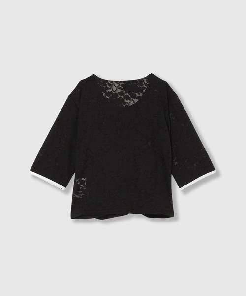 THINGS THAT MATTER(シングス ザット マター)の「LACE CROSS CROPPED TOPS / レースクロスクロップドトップス(その他トップス・レディース・ホワイト/ブラック・FREE)」の14枚目の写真