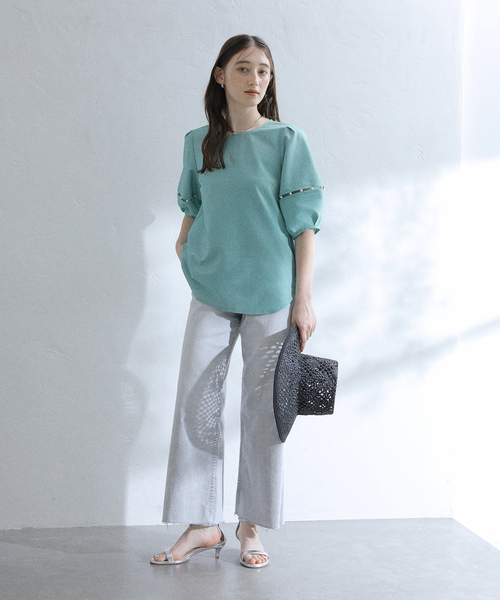 IENA - 新品 LaTotalite トータリテ　バック　パール　ブラウス　シャツ 洗える】クルーパールブラウス（シャツ/ブラウス）｜La TOTALITE