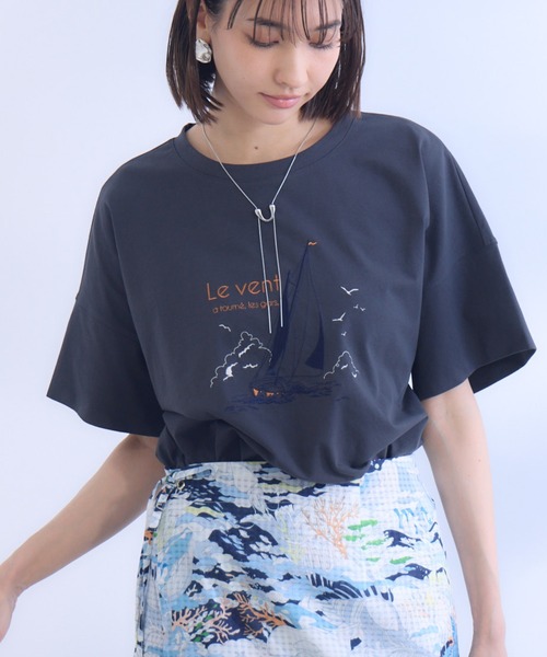tシャツ 「KATHARINE ROSS」キャットミント刺しゅうTシャツ レディース KATHARINE ROSS tシャツ 「KATHARINE ROSS」「キャサリンちゃん