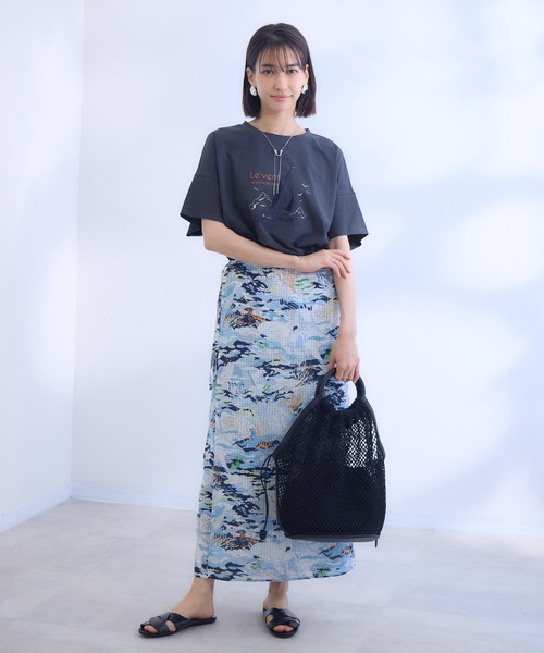 KATHARINE ROSS（キャサリンロス）の「【KATHARINE ROSS】ヴァンデ・グローブ刺繍Ｔシャツ（Tシャツ/カットソー・レディース・ホワイト/ネイビー/チャコールグレー・MEDIUM）」の4枚目の写真