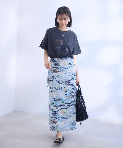 KATHARINE ROSS（キャサリンロス）の「【KATHARINE ROSS】ヴァンデ・グローブ刺繍Ｔシャツ（Tシャツ/カットソー・レディース・ホワイト/ネイビー/チャコールグレー・MEDIUM）」の5枚目の写真