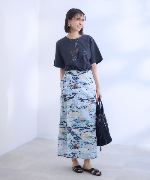 KATHARINE ROSS（キャサリンロス）の「【KATHARINE ROSS】ヴァンデ・グローブ刺繍Ｔシャツ（Tシャツ/カットソー・レディース・ホワイト/ネイビー/チャコールグレー・MEDIUM）」の6枚目の写真