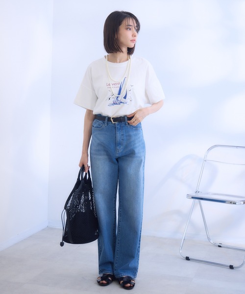 KATHARINE ROSS（キャサリンロス）の「【KATHARINE ROSS】ヴァンデ・グローブ刺繍Ｔシャツ（Tシャツ/カットソー・レディース・ホワイト/ネイビー/チャコールグレー・MEDIUM）」の11枚目の写真