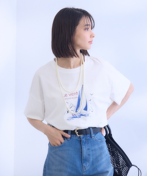 KATHARINE ROSS（キャサリンロス）の「【KATHARINE ROSS】ヴァンデ・グローブ刺繍Ｔシャツ（Tシャツ/カットソー・レディース・ホワイト/ネイビー/チャコールグレー・MEDIUM）」の18枚目の写真