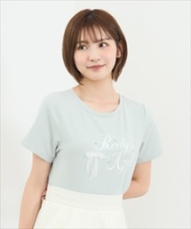 レースリボンロゴTシャツ