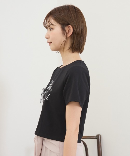 REDYAZEL(レディアゼル)の「レースリボンロゴTシャツ(Tシャツ/カットソー・レディース・ミント/ブラック/ホワイト・FREE)」の20枚目の写真