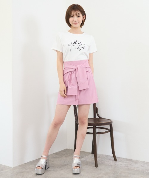 REDYAZEL(レディアゼル)の「レースリボンロゴTシャツ(Tシャツ/カットソー・レディース・ミント/ブラック/ホワイト・FREE)」の8枚目の写真