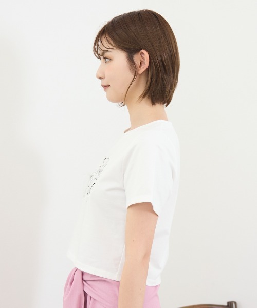 REDYAZEL(レディアゼル)の「レースリボンロゴTシャツ(Tシャツ/カットソー・レディース・ミント/ブラック/ホワイト・FREE)」の10枚目の写真