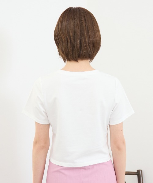 REDYAZEL(レディアゼル)の「レースリボンロゴTシャツ(Tシャツ/カットソー・レディース・ミント/ブラック/ホワイト・FREE)」の11枚目の写真