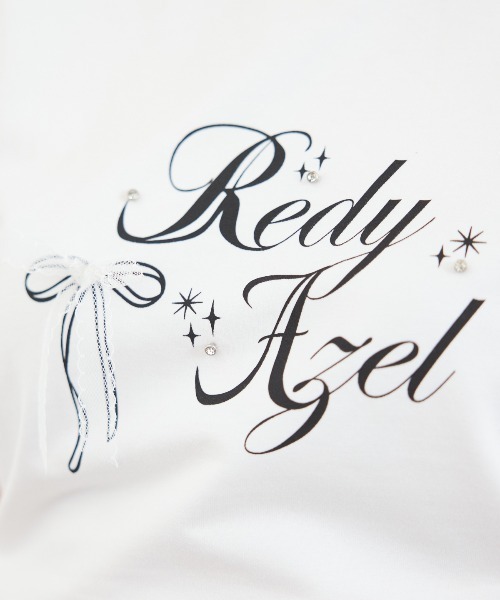 REDYAZEL(レディアゼル)の「レースリボンロゴTシャツ(Tシャツ/カットソー・レディース・ミント/ブラック/ホワイト・FREE)」の12枚目の写真