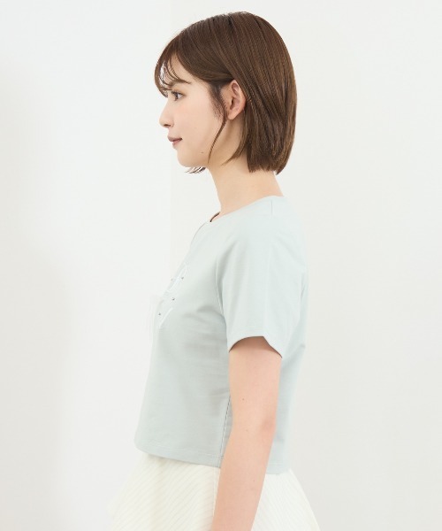 REDYAZEL(レディアゼル)の「レースリボンロゴTシャツ(Tシャツ/カットソー・レディース・ミント/ブラック/ホワイト・FREE)」の15枚目の写真