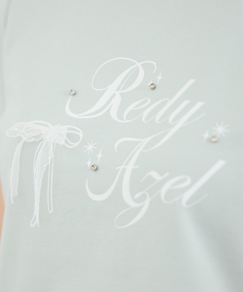 REDYAZEL(レディアゼル)の「レースリボンロゴTシャツ(Tシャツ/カットソー・レディース・ミント/ブラック/ホワイト・FREE)」の17枚目の写真