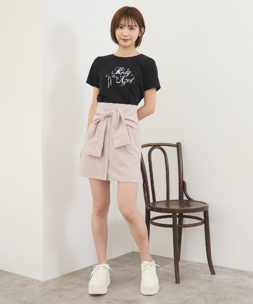 REDYAZEL(レディアゼル)の「レースリボンロゴTシャツ(Tシャツ/カットソー・レディース・ミント/ブラック/ホワイト・FREE)」の18枚目の写真