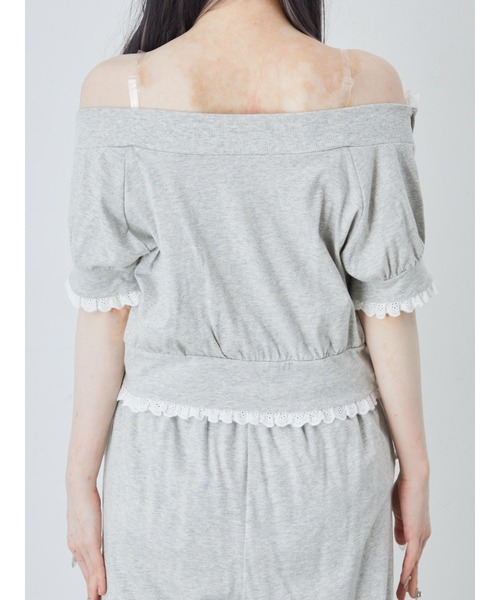 Ank Rouge（アンクルージュ）の「オフショルリボンパーカー（Tシャツ/カットソー・レディース・グレー/ピンク/ブラック・M）」の12枚目の写真