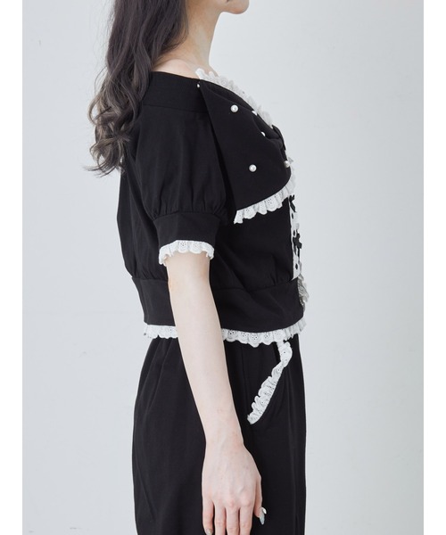 Ank Rouge（アンクルージュ）の「オフショルリボンパーカー（Tシャツ/カットソー・レディース・グレー/ピンク/ブラック・M）」の16枚目の写真