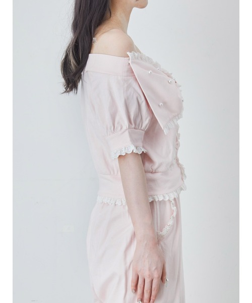 Ank Rouge（アンクルージュ）の「オフショルリボンパーカー（Tシャツ/カットソー・レディース・グレー/ピンク/ブラック・M）」の20枚目の写真