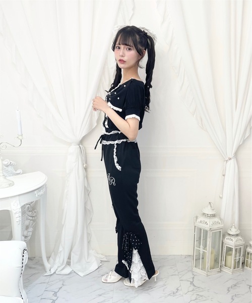 Ank Rouge（アンクルージュ）の「オフショルリボンパーカー（Tシャツ/カットソー・レディース・グレー/ピンク/ブラック・M）」の15枚目の写真