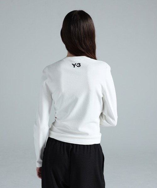 Y-3(ワイスリー)の「Y-3 3-STRIPES LONG SLEEVE TEE(Tシャツ/カットソー・レディース・ホワイト×ブラック・MEDIUM/XX-SMALL/X-SMALL/SMALL/LARGE)」の4枚目の写真
