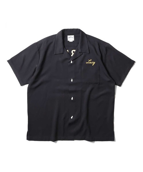 新品タグ付き＊HOUSTON パイルボーリングシャツ ブラック XL セール】HOUSTON BOWLING SHIRT-TIGER BOWL-（シャツ/ブラウス