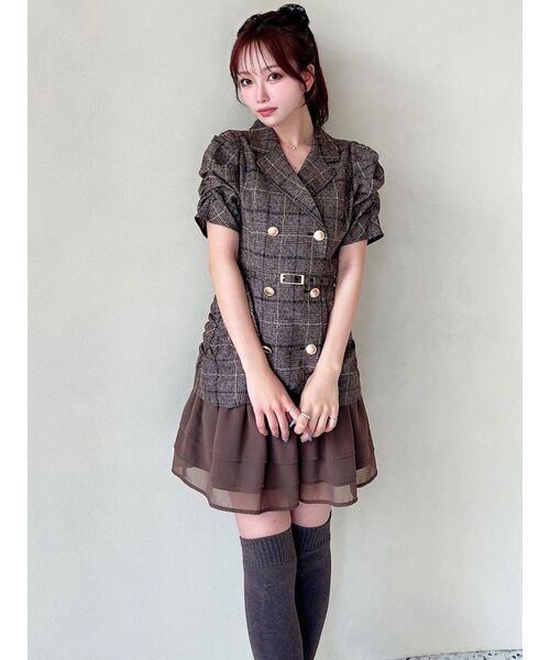 ヘムフリルテーラードミニワンピース ヘムフリルテーラードミニワンピース（ワンピース）｜RESEXXY