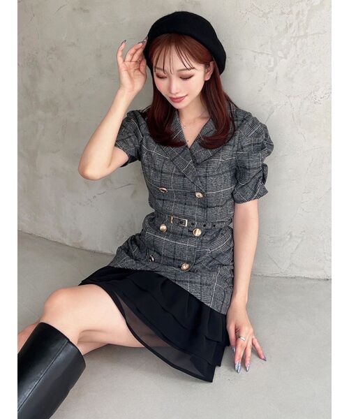 ヘムフリルテーラードミニワンピース（ワンピース）｜RESEXXY