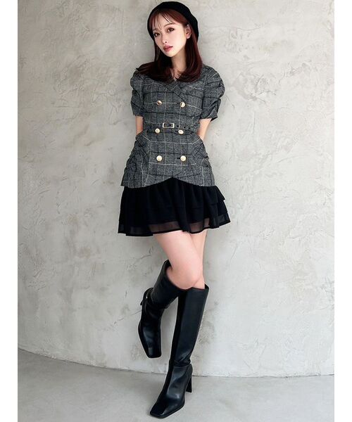 ヘムフリルテーラードミニワンピース（ワンピース）｜RESEXXY