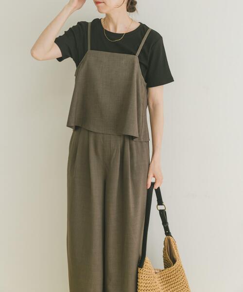 ITEMS URBANRESEARCH（アイテムズ アーバンリサーチ）の「インナー付きリネンライクセットアップ（ワンピース・レディース・ブラック系その他/ホワイト系その他・FREE）」の15枚目の写真