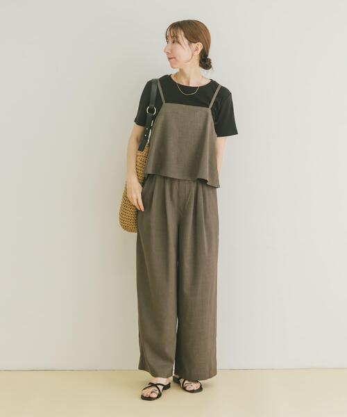 ITEMS URBANRESEARCH（アイテムズ アーバンリサーチ）の「インナー付きリネンライクセットアップ（ワンピース・レディース・ブラック系その他/ホワイト系その他・FREE）」の17枚目の写真