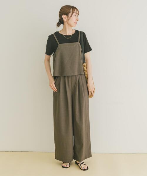 ITEMS URBANRESEARCH（アイテムズ アーバンリサーチ）の「インナー付きリネンライクセットアップ（ワンピース・レディース・ブラック系その他/ホワイト系その他・FREE）」の18枚目の写真