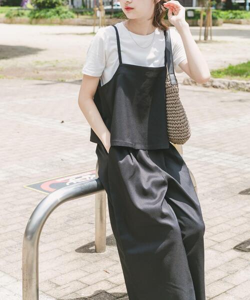 ITEMS URBANRESEARCH（アイテムズ アーバンリサーチ）の「インナー付きリネンライクセットアップ（ワンピース・レディース・ブラック系その他/ホワイト系その他・FREE）」の5枚目の写真