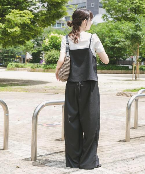 ITEMS URBANRESEARCH（アイテムズ アーバンリサーチ）の「インナー付きリネンライクセットアップ（ワンピース・レディース・ブラック系その他/ホワイト系その他・FREE）」の7枚目の写真