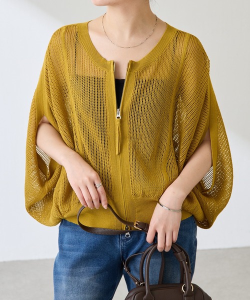 COLLAGE GALLARDAGALANTE（コラージュガリャルダガランテ）の「【OT】2WAYドルマンニットカーディガン/WEB限定カラー展開（カーディガン/ボレロ・レディース・ブラウン/ネイビー/マスタード・FREE）」の3枚目の写真